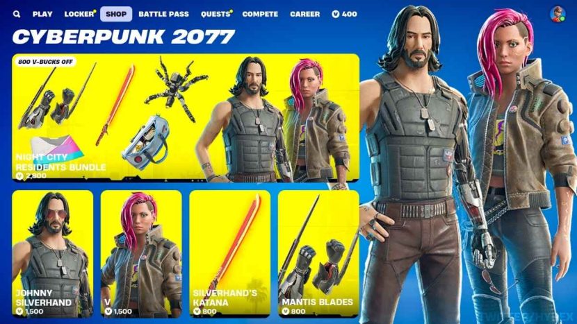 Cyberpunk 2077 Fortnite collab