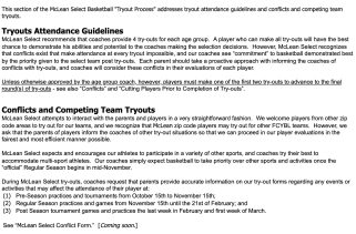 Tryouts for e