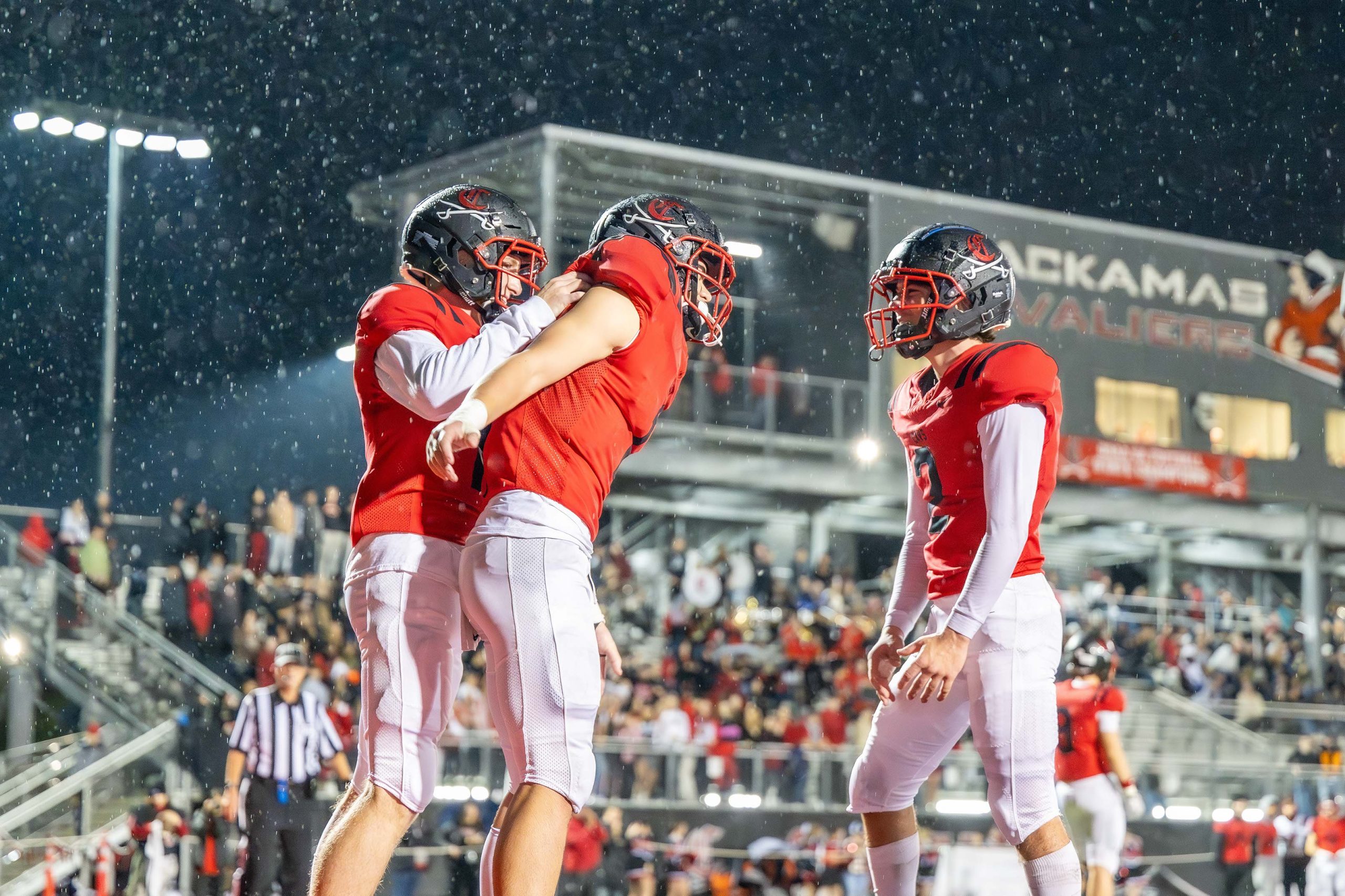 Standout football players from Clackamas High School announce their college destinations