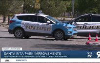 Construction crews begin installing fence around Santa Rita Park
