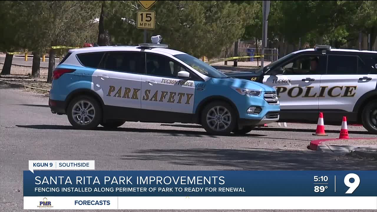 Construction crews begin installing fence around Santa Rita Park