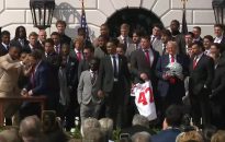 JD Vance fumbles college football championship trophy as Ohio State visits White House