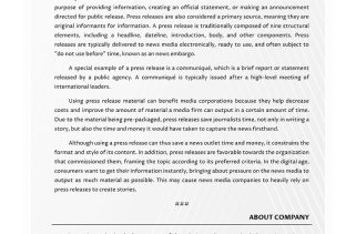PRESS RELEASE