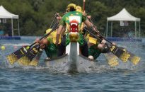 Shanghai students learn dragon boat rowing