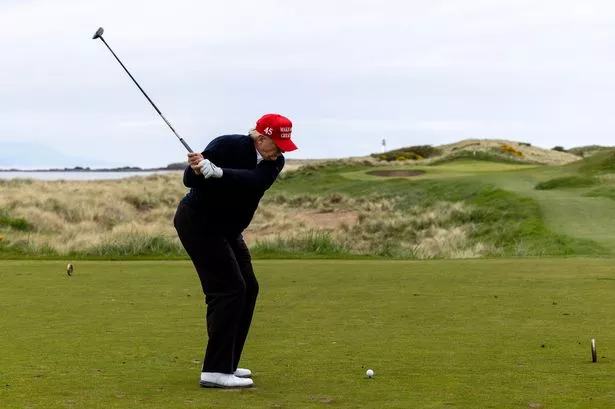 Trump golfs in four