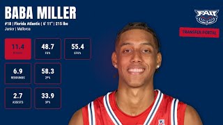 FAU's Baba Miller commits to Cincinnati from NCAA Transfer Portal