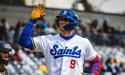 Kyle DeBarge of the Cedar Rapids Kernels is perfecting the art of the steal