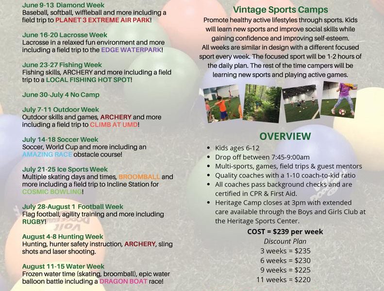 Time for sports summer camps
