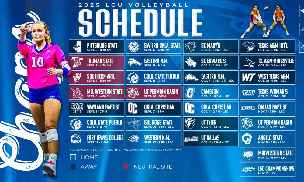 2025 Women's Volleyball Schedule