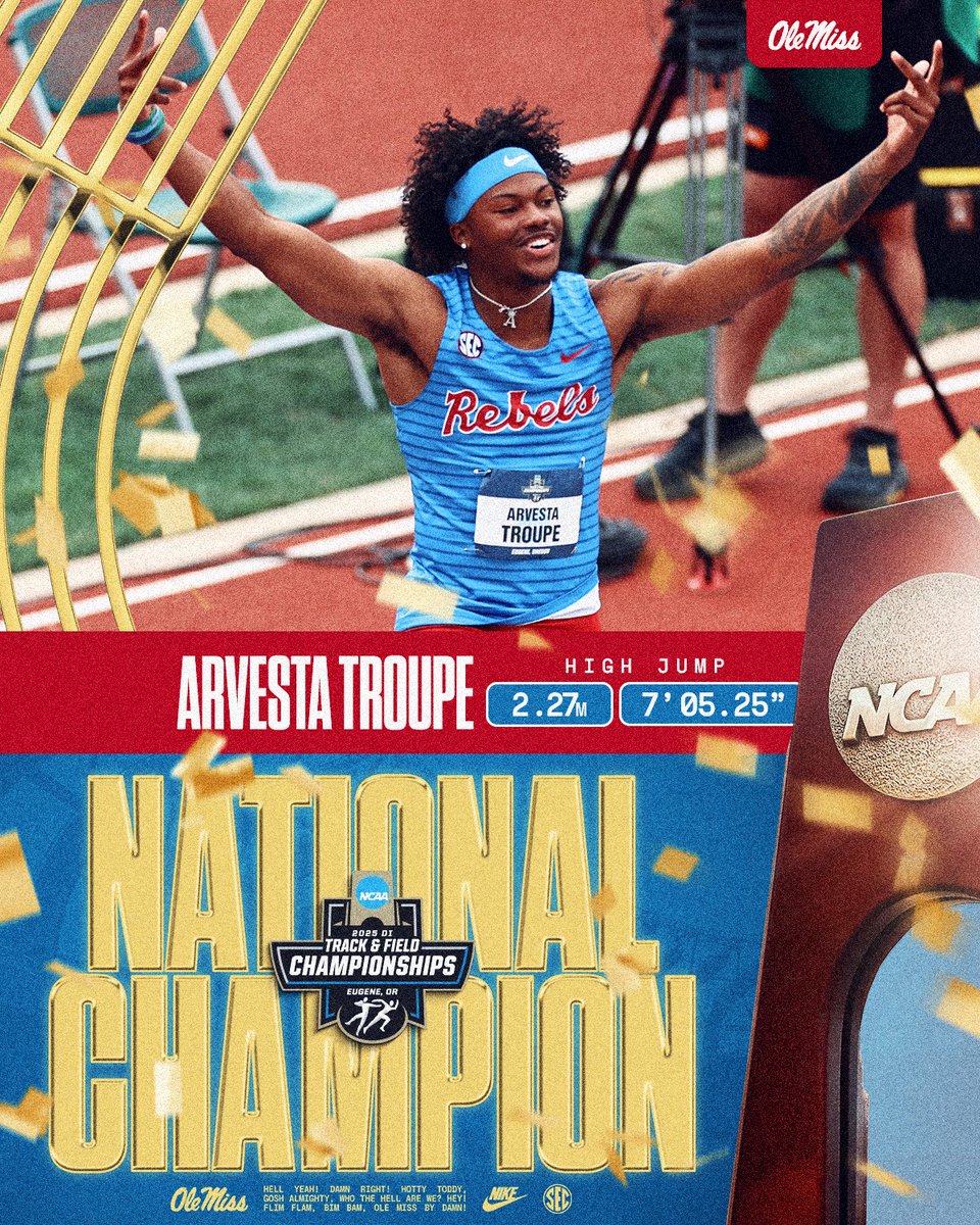 Arvesta Troupe Wins First NCAA High Jump Title in Ole Miss History