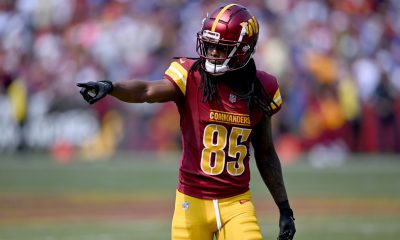 Commanders receiver Noah Brown carted off the field at minicamp