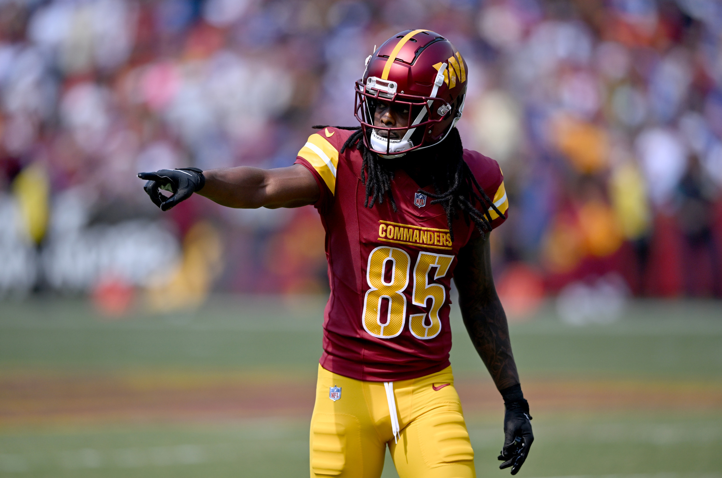 Commanders receiver Noah Brown carted off the field at minicamp