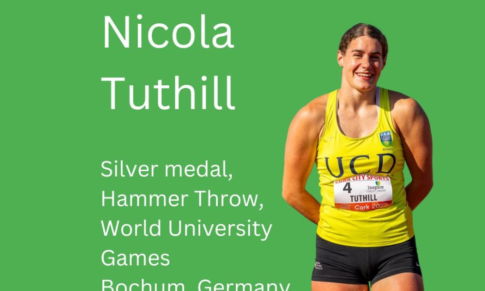 Irish athlete Nicola Tuthill wins silver in hammer throw at World University Games in Germany