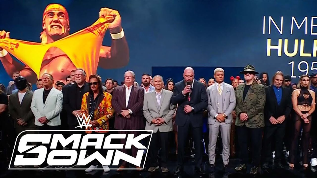 WWE pays tribute to wrestling legend Hulk Hogan prior to 'Friday Night SmackDown' in Cleveland