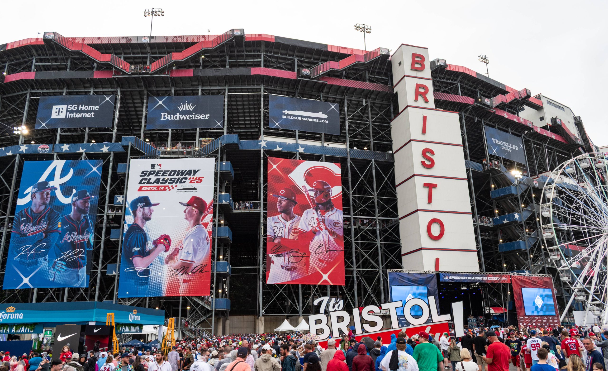 Braves outlast Reds, weather to win MLB Speedway Classic at Bristol