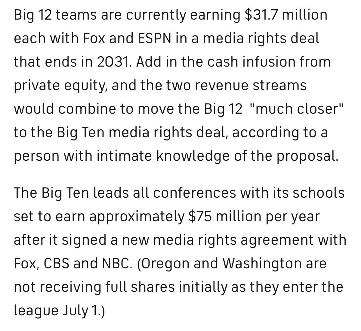 The Big Ten and private equity