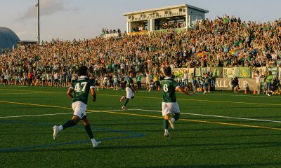The women's college soccer season began with a massive upset